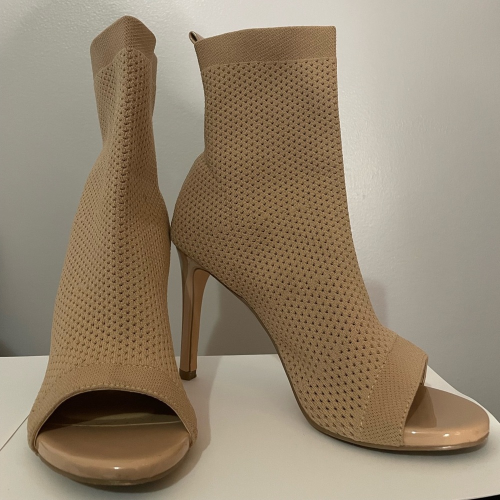 Sexy open toe stiletto booties